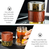 Bouteille d'eau avec infuseur à thé personnalisable, sans BPA, en verre borosilicate, pour la salle de sport, les sports, bouteille d'eau portable avec filtre