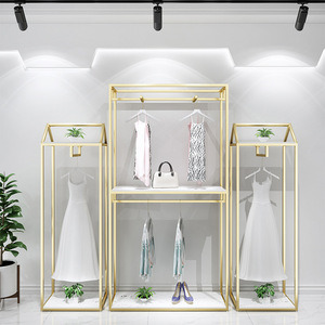 Kết Hợp Kệ Giá Để Bán Hiển Thị Giá Hai Lớp Móc Áo Sàn Để Sàn Phù Hợp Với Kệ Bên Móc Áo Cho Vải Cửa Hàng - Product Image 3