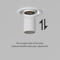 Spot encastré LED orientable et réglable 3000K Dim-to-Warm 10W, anti-éblouissement, pour plafond de magasin ou d'hôtel