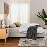 Cadre de lit rembourré King Size avec rangement relevable, plateforme hydraulique et sommier intégré pour chambre à coucher