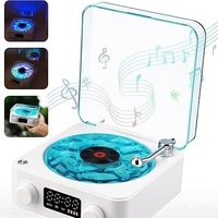 Machine à sommeil OEM avec bruit blanc, haut-parleur 5.2, style lecteur de disques vinyles rétro, veilleuse RGB à effet d'ondulation d'eau, 1500 mAh