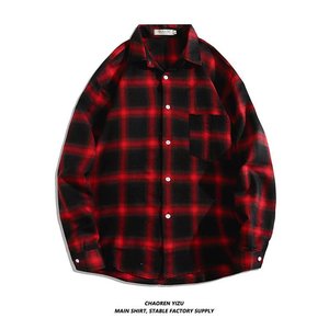 <span class=keywords><strong>Camisa</strong></span> de Manga Larga a Cuadros para Hombre con Sentido <span class=keywords><strong>del</strong></span> Diseño de Nicho Retro Holgada Estilo Versátil - Product Image 4