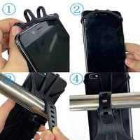 Support de téléphone universel en silicone à rotation 360° pour guidon de moto, scooter électrique et vélo, fixation pour navigation