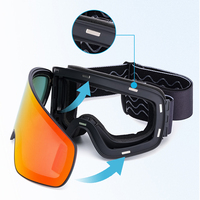 Masque de ski personnalisé jour/nuit avec monture TR90 magnétique anti-buée, sangle réglable, lentille photochromique, protection UV400