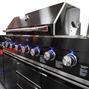 Mobili da <span class=keywords><strong>Cucina</strong></span> Modulari Neri Personalizzati in Acciaio Inox 304, <span class=keywords><strong>Cucina</strong></span> Esterna <span class=keywords><strong>con</strong></span> Barbecue Integrato, Arredamento <span class=keywords><strong>Cucina</strong></span> Moderno - Product Image 6
