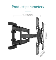 Soporte de pared para TV 757-L400 de 32-60 pulgadas, 6 brazos oscilantes, soporte de pantalla giratorio retráctil de movimiento completo, soporte para TV de Plasma