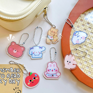 Spot Wholesale cartoon cute pet pendant <b>keychain</b> accessories student decoration DIY acrylic small toys and dolls - Product Image 4
