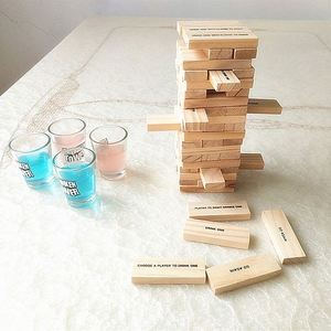 Fun House Party 4 Gafas 60 Bloques apilables de madera Juguetes Set Drunken Tumbling Tower <span class=keywords><strong>Juego</strong></span> para beber - Product Image 5