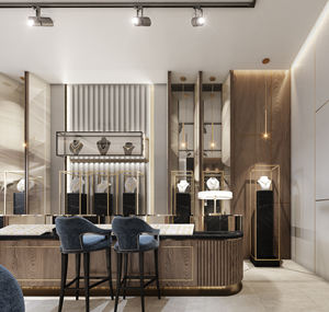 Exhibidor de Alta Gama Personalizado de Madera y Vidrio, Diseño Gratuito, Vitrina para Joyería, Exhibidor de Diamantes, Mostrador, Quiosco de Joyería - Product Image 1