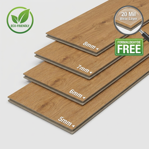 Doğal PVC SPC Döşeme 4.0mm/5.0mm Klik Sistemli Su Geçirmez Vinil Parke Anti-Bakteriyel 3 Yıl Garantili 20mil+5-8mm Kademeli Spesifikasyon - Product Image 1