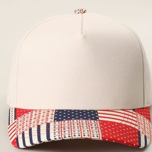 Gorra de Béisbol Bicolor con Estampado de Patchwork, Frente en Blanco Personalizable, Gorra de Béisbol de Mezclilla Blanca Bicolor - Product Image 3