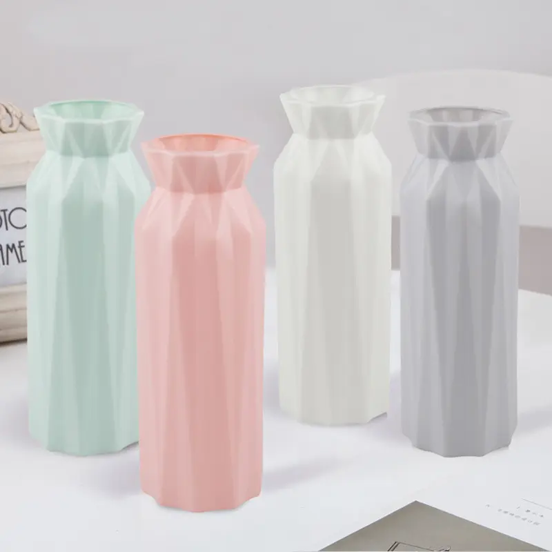 Vaso di plastica vaso circolare in stile nordico creativo alla moda e semplice vaso in porcellana imitazione anti goccia decorazione della casa