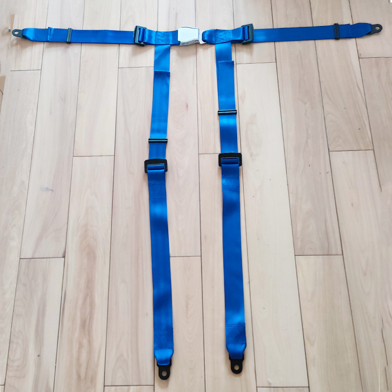 Ceinture de sécurité à quatre points avec boucle d'avion bleue
