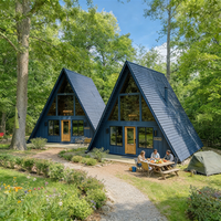 Kit de maisons préfabriquées triangulaires de 3 chambres, chalet moderne de luxe, villa de luxe à 2 étages pour solutions de projet