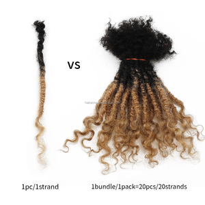 ANNA 6-30 pollici 0,6 cm # Estensioni di capelli umani naturali 1B/27 Sister Locs con punte ricce, morbidi dreadlocks Lisa Locs per donne nere - Product Image 2