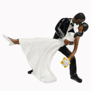Mariée et marié <span class=keywords><strong>personnes</strong></span> noires danse Tango gâteau Topper Couple noir décoration de gâteau de mariage Figurines de marié - Product Image 1