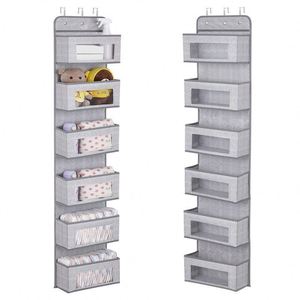 Gray 6 Layer Non-Woven Door Hanging Organizer Cloth Storage for Bedroom <b>Wardrobe</b> Hanging Door Hanging for Toys and Baby Products - Product Image 1