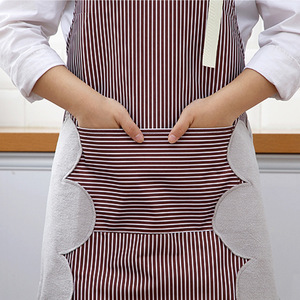 Striped <b>Kitchen</b> <b>Apron</b> Red Adjustable Waterproof Cooking <b>Apron</b> With Pocket For Adults - Product Image 3