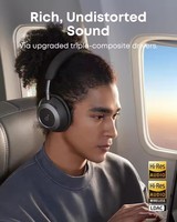 Soundcore Space One Pro 耳机带耳机盒，超快速充电，自适应主动降噪耳机，由 6 个麦克风驱动