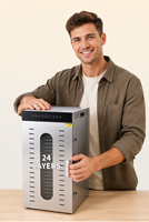Déshydrateur alimentaire commercial et domestique KR à 24 plateaux, acier inoxydable 304, 2000W, qualité industrielle, 30~90 ℃   Plage de température pour l'électrique