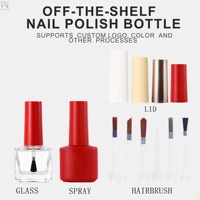 Flacon de 5ml 6ml pour dissolvant de vernis à ongles rouge et noir avec logo OEM, contenant de gel UV et impression sérigraphiée, doté d'un capuchon brosse pratique
