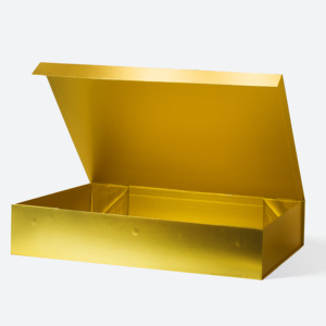 Caja de Regalo de Alta Gama con Logotipo Personalizado, Caja Grande Plegable de Cartón Dorado, Laminación Mate, Grabado en Relieve, Estampado en Lámina Dorada y UV para Caja Grande - Product Image 4