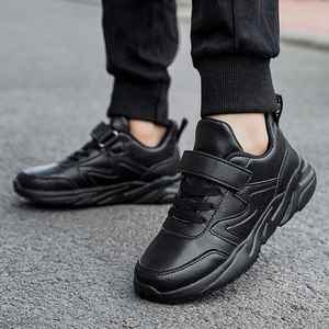 Baskets de sport décontractées Cema en cuir PU noir et blanc pour enfants, garçons et filles, idéales pour l'école et la course à pied - Product Image 2