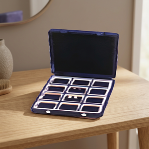 s197 Velvet Ring Earring Stock Box 12 Grids Jewelry Organizer <b>Case</b> Multi Slot Gem <b>Display</b> Tray Counter Presentation Supplier - Product Image 3