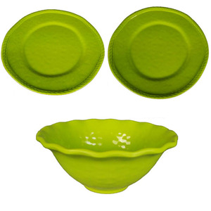 ÉTATS-UNIS et L'UE meilleure vente Vert grand ensemble de dîner de mélamine plaques avec bumpy <span class=keywords><strong>point</strong></span> - Product Image 4