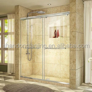 Porte de douche battante en verre de style moderne Porte d'entrée trempée en gros pour les intérieurs d'hôtels Surface finie Ouverture latérale - Product Image 4