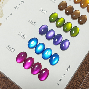 AILANUO Fashion Porcelain White Cat Eye Gel Polish Soak Off Magnetic Cat Eyes Gel Fine <b>Glitter</b> Cat Eyes Magnet Gel <b>Nail</b> Polish - Product Image 4