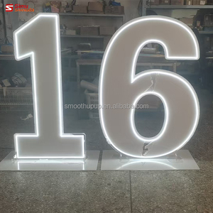 Numeri Luminosi in Acrilico Trasparente <span class=keywords><strong>LED</strong></span> RGB per Matrimoni ed Eventi, Insegna Luminosa al Neon a Prezzo di Fabbrica - Product Image 3