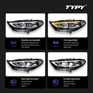 Luces de coche TYPY para Ford Fusion 2017-2021 Mondeo, faros delanteros LED con proyector, luz diurna, accesorios automotrices - Product Image 3