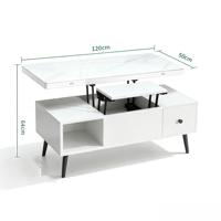 Table basse relevable moderne 2-en-1, table à manger multifonctionnelle, table basse pliable et convertible pour salon