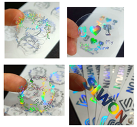 Étiquettes de feuille personnalisées, impression personnalisée, sécurité, transparentes, autocollantes, imperméables, en plastique, autocollants holographiques irréguliers avec logo
