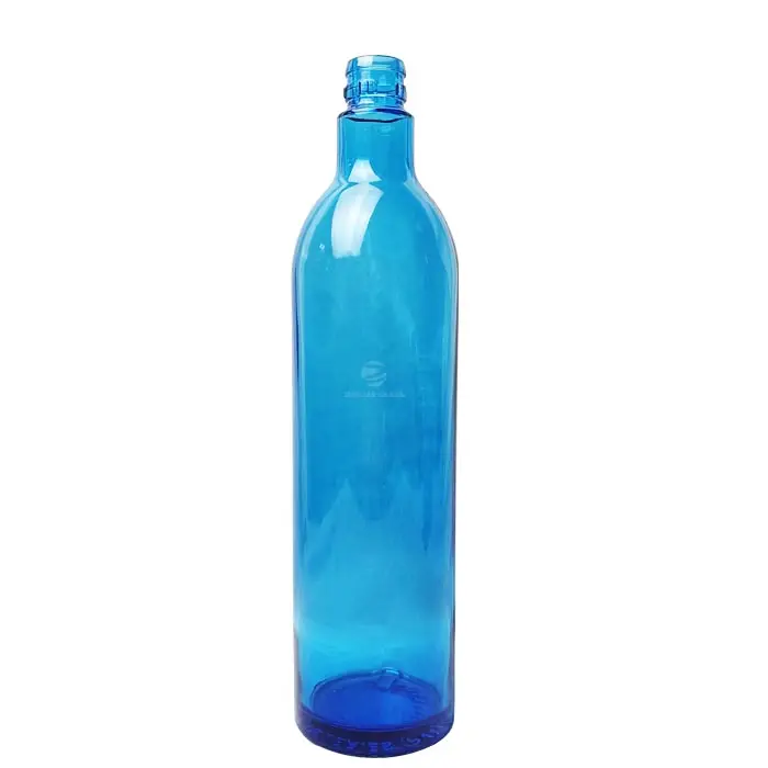 पुन: प्रयोज्य गुआला कैप फैक्टरी थोक हल्के नीले रंग का गोल कस्टम वोदका जिन टकीला ग्लास स्पिरिट बोतल 300 मिलीलीटर 375 मिलीलीटर 750 मिलीलीटर