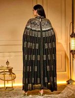 Robe de soirée de luxe perlée pour femme musulmane, Abaya grande taille, style Dubaï, demi-manches, motifs islamiques du Moyen-Orient