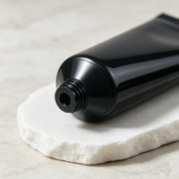 Tube cosmétique compressible en PE noir imprimable avec bouchon à vis 30ml 50ml 100ml 150ml 200g Emballage vide pour crème de soin et nettoyant HY