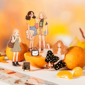 1 rollo de cinta decorativa DIY con forma de personajes de la serie Girls' Series con aroma a naranja para Bullet Journals - Product Image 2