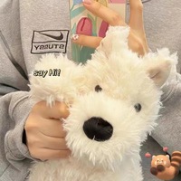 Peluche Westie en velours, chien de la race West Highland White Terrier, 31 à 50 cm, animal en peluche super doux, cadeau de vacances pour les amoureux des chiens