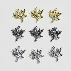 <b>Winged</b> Horse Pendant Alloy Plated Jewelry Findings For <b>Earring</b> Making Mixed Colors GJ311 - Product Image 1