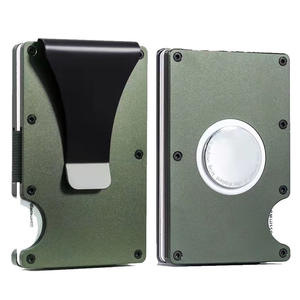 Cartera magnética minimalista delgada personalizable para hombres, diseño de fábrica, acero inoxidable, bloqueo <span class=keywords><strong>RFID</strong></span>, Metal, alambre de aluminio, EDM - Product Image 1