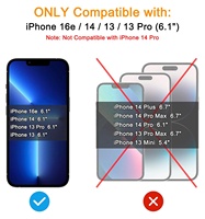 Grosir Kaca Pelindung Privasi 6.1 Inch Vidrios Templados Para Celular untuk iPhone 16e 14 13 Pro, Pelindung Layar Kaca Tempered