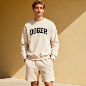 Doger ชุดวิ่งออกกำลังกายสำหรับผู้ชายชุดวอร์ม2ชิ้นสำหรับผู้ชายเสื้อสเวตเตอร์และกางเกงขาสั้นชุดวอร์มยาวเต็มตัวไซส์ใหญ่พิเศษ - Product Image 1