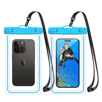 Étui de téléphone universel étanche personnalisé avec logo, sac étanche en PVC pour la natation, étui de téléphone portable étanche pour téléphone mobile de 7,5 pouces
