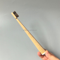Brosse à dents en bambou certifiée végétalienne avec crin de cheval | Poils naturels pour un nettoyage en douceur | Zéro déchet et compostable