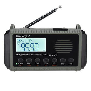 Multifunctional Factory LCD Display Full Band FM AM SW WX Radio Solar Hand Crank Portable Outdoor Radio Rechargeable Durable - Product Image 1
