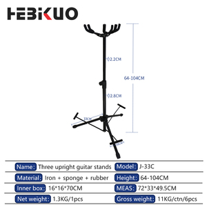 Soporte para Accesorios de Guitarra - Soporte de Hierro de Alta Calidad - Ajustable y Fácil de Guardar para Exhibir Tres Guitarras como Vitrina - Product Image 4