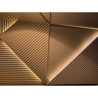 Panneaux muraux en bois d'olivier massif 400*400mm ABC Designs, installation DIY, nouvelle tendance, motif zigzag, puzzle mural, avec éclairage LED intégré
