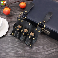 Ensemble de flacons de potion médiévaux vintage pour cosplay en extérieur, accessoires de flacon magique en similicuir, porte-potion en cuir